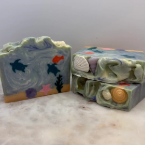 Tranquil Sea Artisan Soap with sea turtle design